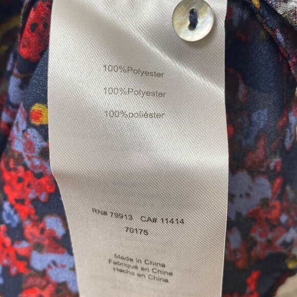 Pea in the Pod Maternity Top Medium Floral Blouse Blue Red - Picture 9 of 9